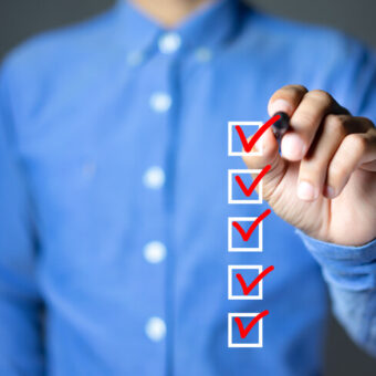 Checklist,Concept,,Businessman,Checking,Mark,On,The,Check,Boxes,With